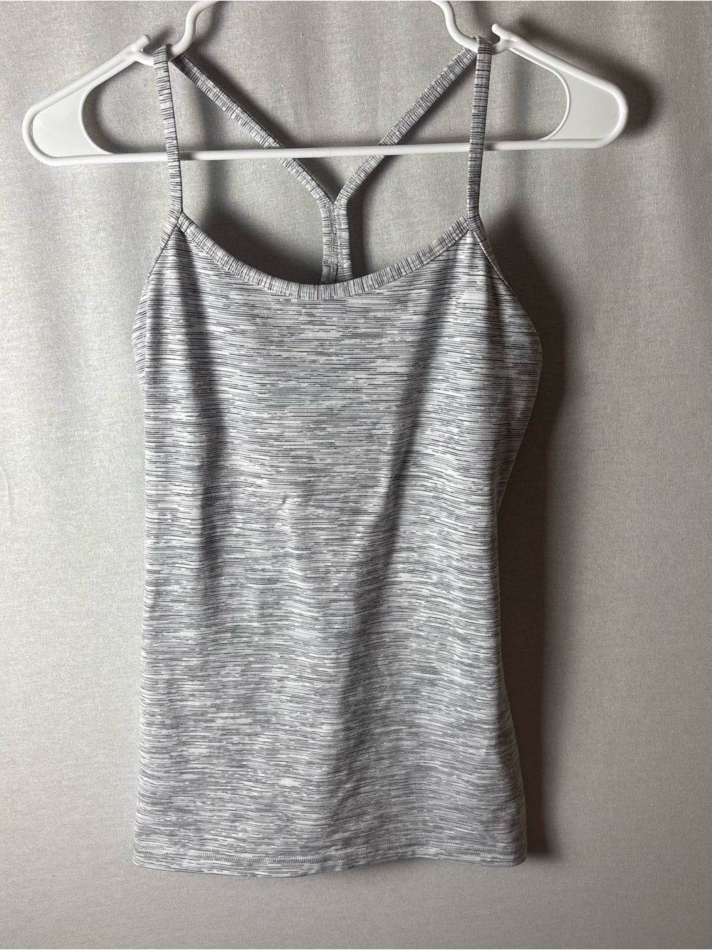 Lululemon Power Y Tank Top Wee Are From Space Ice Grey Alpine White Size 6